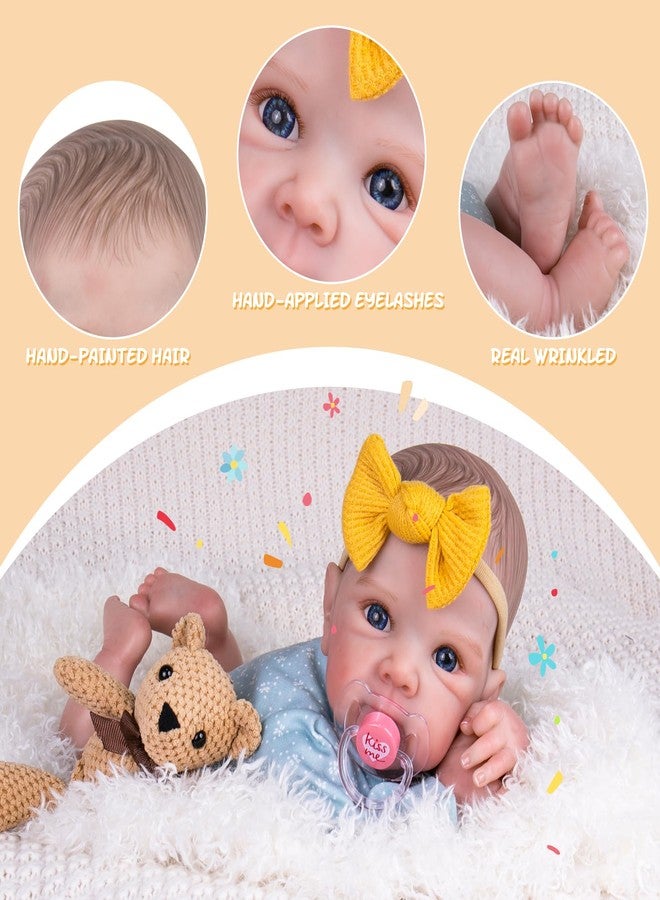 Aori Reborn Baby Dolls Girl - 20 Inch Realistic Handmade Cloth Body Newborn Baby Doll with Blue Eyes & Hand-Painted Hair Weighted Cuddle Doll for Companion, Gift for Seniors, Collectors & Kids 3+ - Image 5